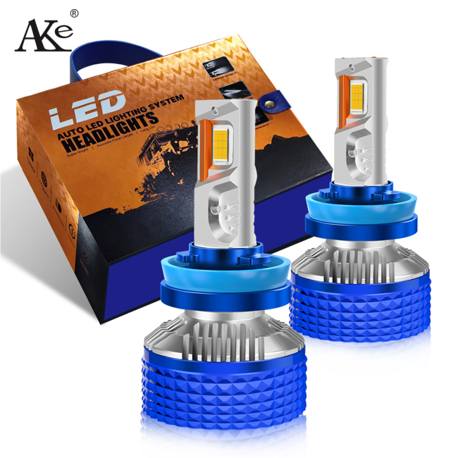 AKE DF1 h11 led headlight bulb high power three copper tubes 240 watts 24000 lumen 6000k natural white bombillo led h11 high bright 4575 chips h8 led headlight with canbus for car