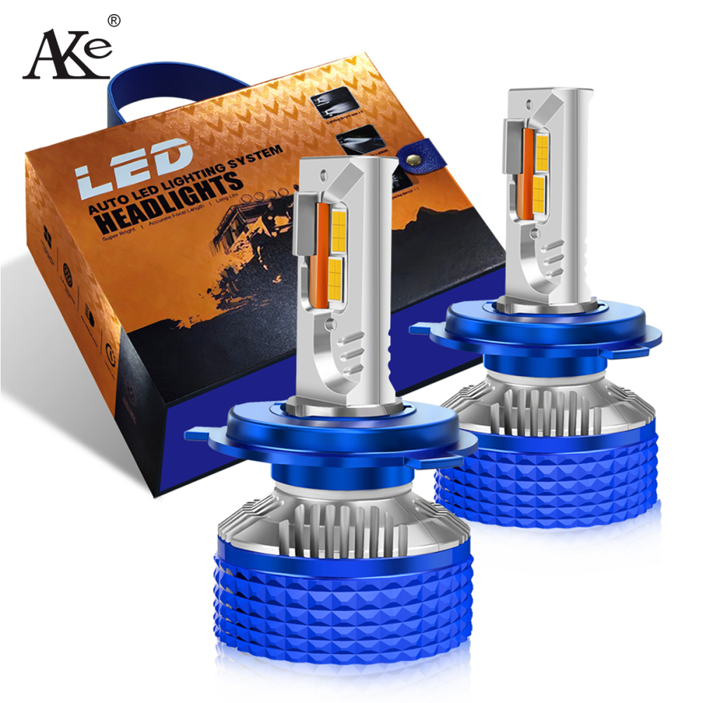 AKE DF1 led h4 para automovil high quality three copper tubes 240 watts 24000 lumen h4 led headlight bulbs DC 9-36V 4575 chips high low beam bombillo led h4 with canbus for auto