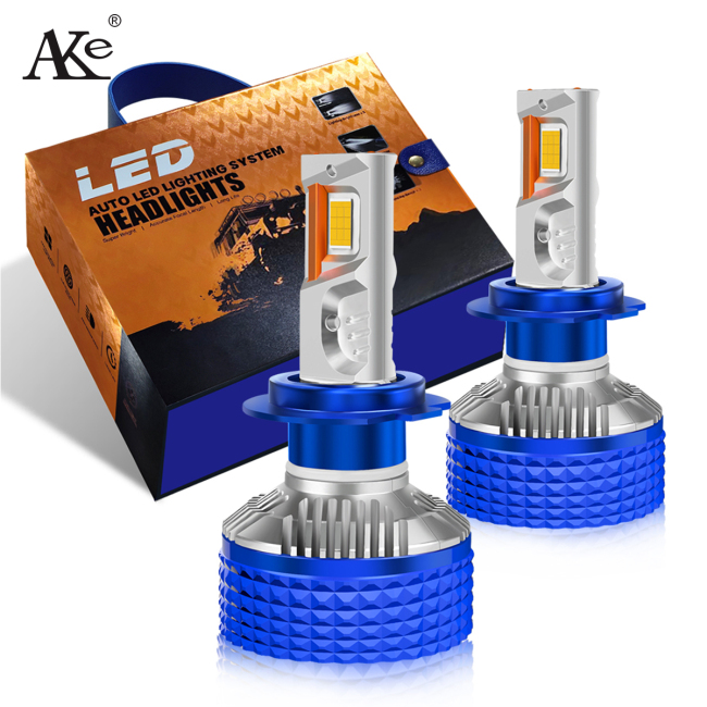 AKE DF1 h7 led headlight universal three copper tubes 240 watts 24000 lumen h7 led headlight bulb DC 9-36V 4575 chips 360 angle beam h7 led bulbs with canbus