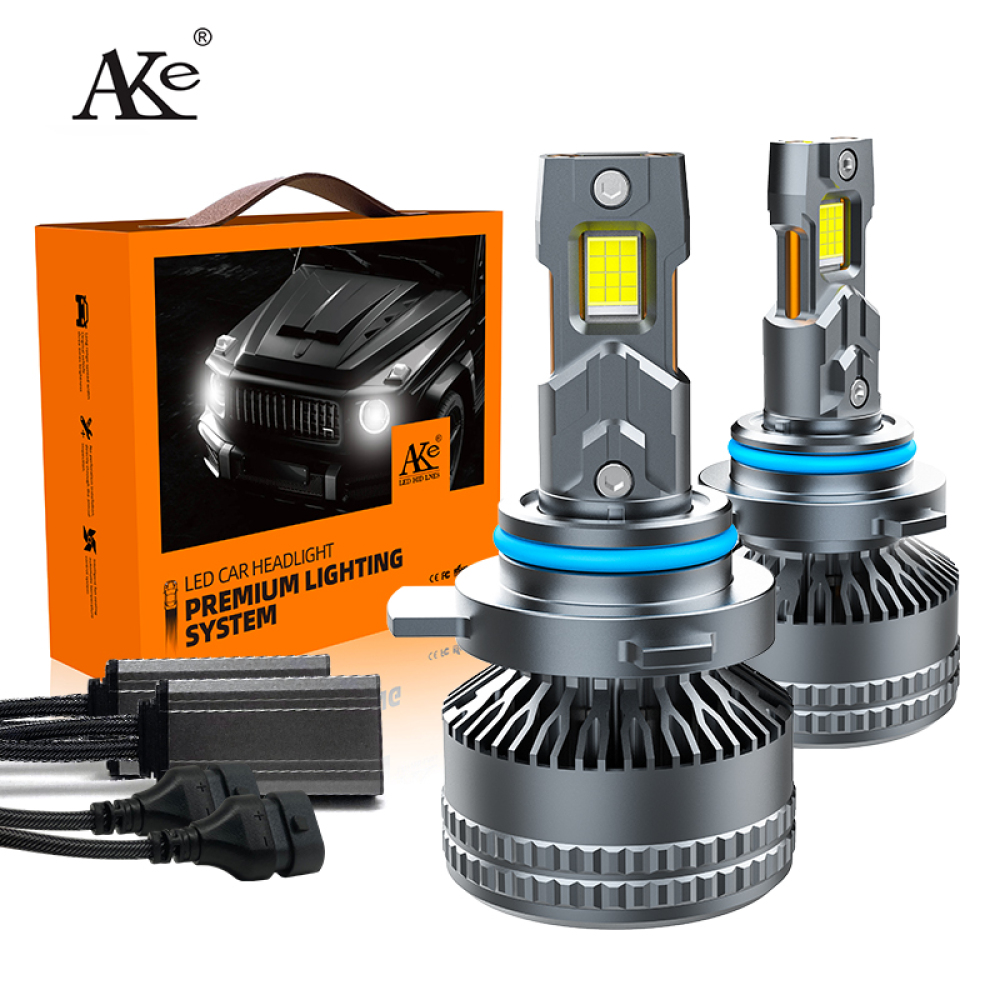 AKE K10 9012 led headlight high quality double copper tube 4575 chips 9012 hir2 led headlight bulb 12V 240 watts 24000 lumen 6000k hir2 9012 bulb 18 months warranty