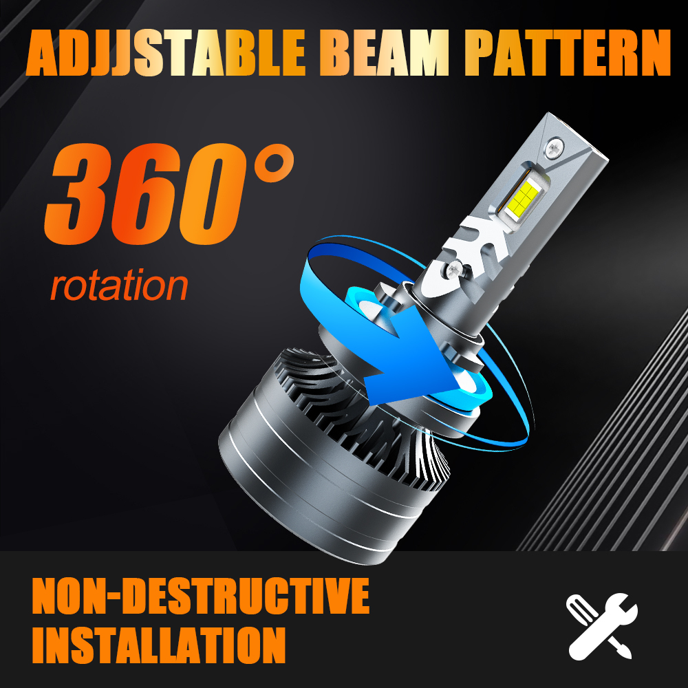 AKE T4F 150 watts 9006 led headlight bulb IP68 waterproof aviation aluminum alloy 6063 hb4 9006 led headlight 9-16V high bright 15000lm 6000k luces led 9006 with canbus