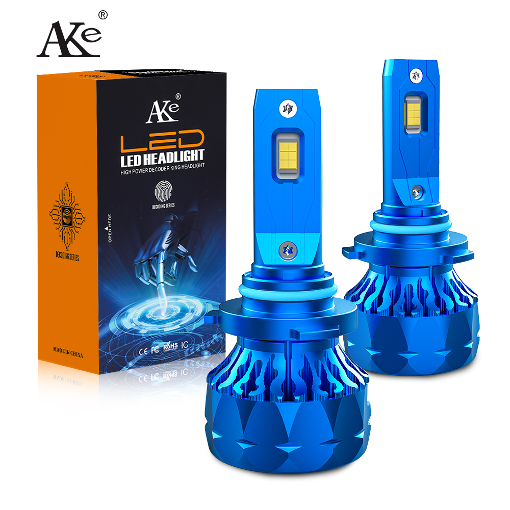 AKE T8 hb3 9005 led headlights high quality 110 watts 6000k natural white 9005 led headlight bulb super bright 11000 lumen 3570 chips hb3 9005 led lights canbus for automotive lighting system