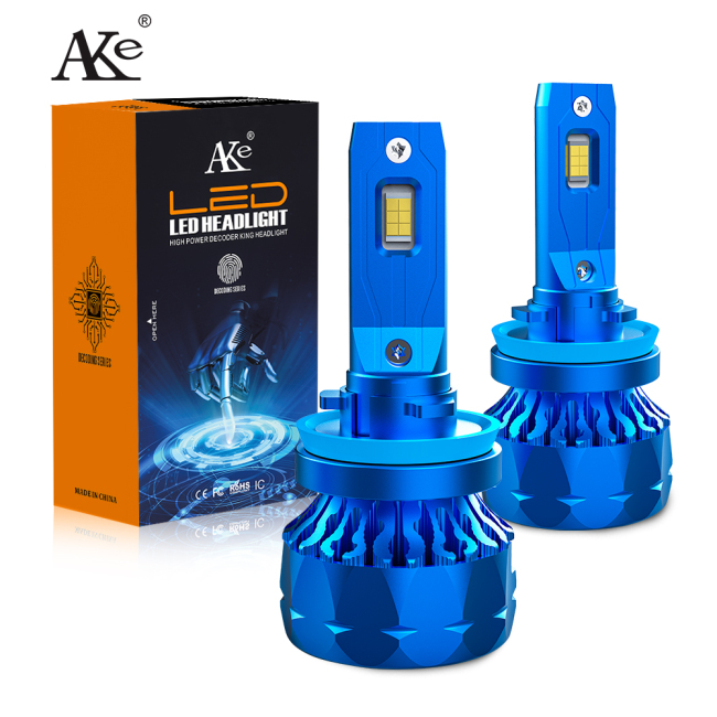 AKE T8 h11 led headlight bulb high bright 110 watts 6000k 11000lumen led headlight h11 9-16V 3570 chips 360 angle beam h8 led headlight with canbus