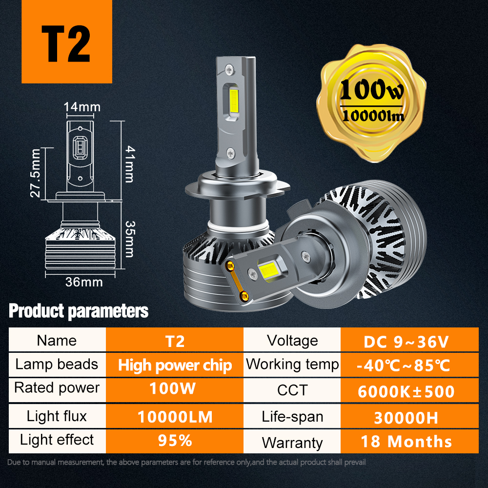 AKE T2 100W 9005 led headlight Universal 12V 360 degree beam h1 h4 h7 h11 9006 9102 led headlight  for car led bulbs