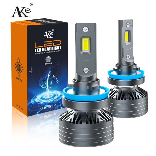 AKE T2 h11 led headlight  Universal 6000K 10000lumen high low beam led headlight h1 h4 h7 9005 9006 9012 with fan for car led bulbs