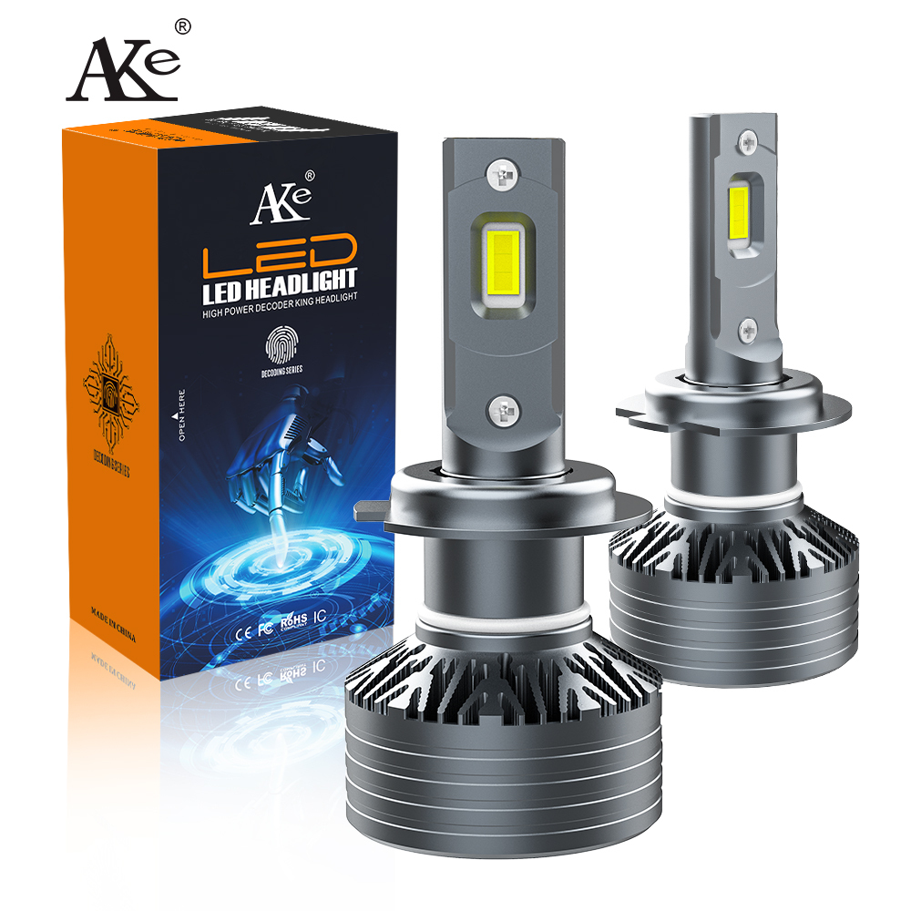 AKE T2 h7 led headlight bulb 100watt 6000K 10000Lm led h1 h4 h11 9005 9006 9012 headlight with canbus for car