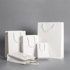 Multiple use gift white paper bag shopping
