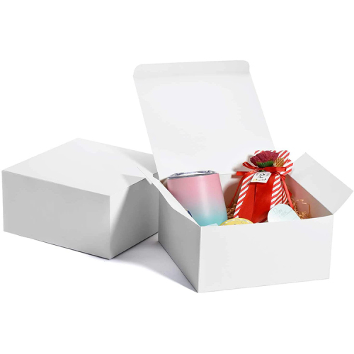 Customizable white square paper box restaurant mini cake donut paper box