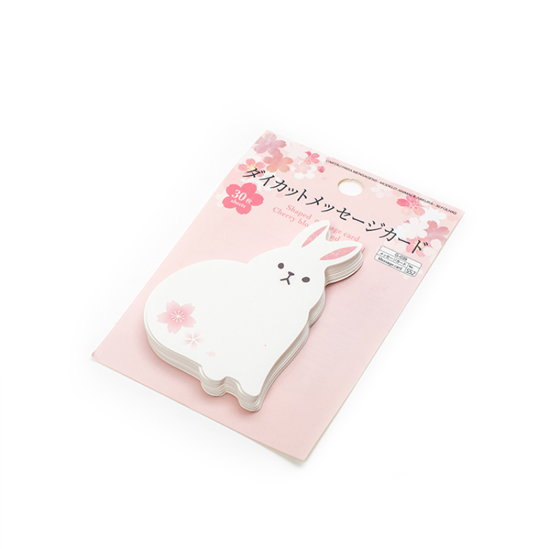 Wholesale Christmas birthday universal pink rabbit shape mini blessing card