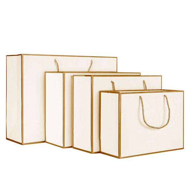 New high quality white luxury custom wedding cardboard handle gift bag
