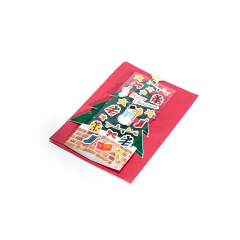 Hot Christmas cowhide greeting card in multiple colors and sizes beautiful Christmas card