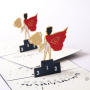 Hot Sale 3D Handmade Super Man DIY Paper Folding Greeting Cards  Paper Gift Cards With Envelope For Father's day Gift
