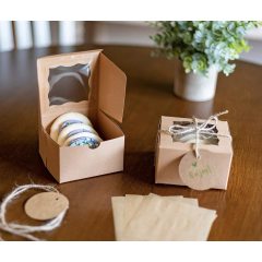 Carnival event elegant pastry gift box with transparent window DIY personalized kraft paper box