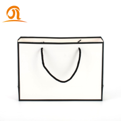 Customized Fashion Print LOGO Size Gift Shopping White Paper Bag For Packaging Clothes