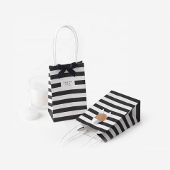 Small kraft mini gift bag paper,small paper bag with handle bow