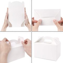 New Art and Crafts Blank White Candy Gift Cardboard Box Picnic Snacks Macarons Portable Cake Box