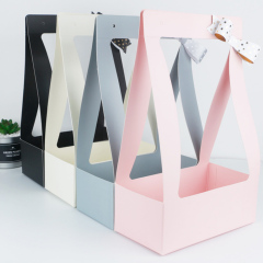 2020 new can wholesale green black pink waterproof portable flower basket carton