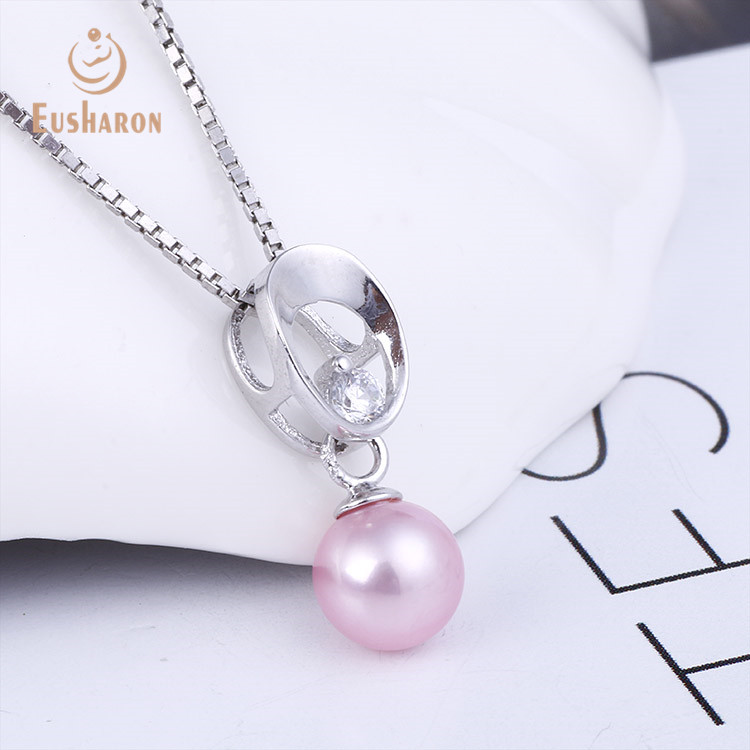 Simple With A Hollow Sterling Silver Pearl Mount Pendant ...