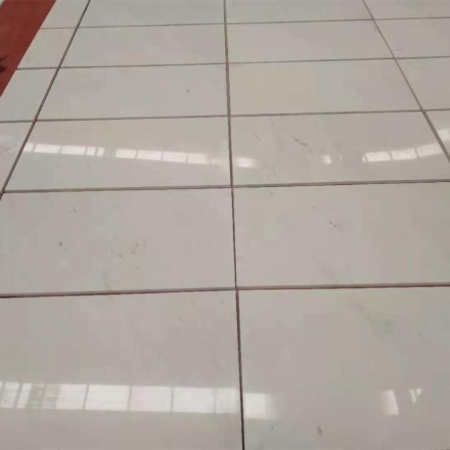 Snow white marble floor tiles