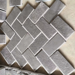 Black basalt Herringbone paving pattern