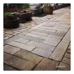 Paver batu tua, batu loncatan taman