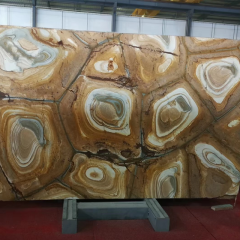 Lembaran marmer onyx coklat keemasan