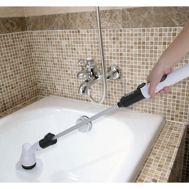 Spin Scrubber Multi Purpose 360 Cordless Tub And Tile Scrubber Electric Spin Scrubber With 3 Replaceable Cleaning Scrubber Brush Heads 2 Extension Arm And Adapterzty Store